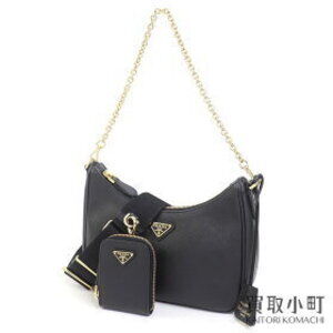 Prada Re-Edition Saffiano Leather Bag Triangle Logo Chain Messenger NZV V